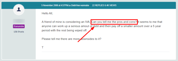 pros and cons of going for an iva
